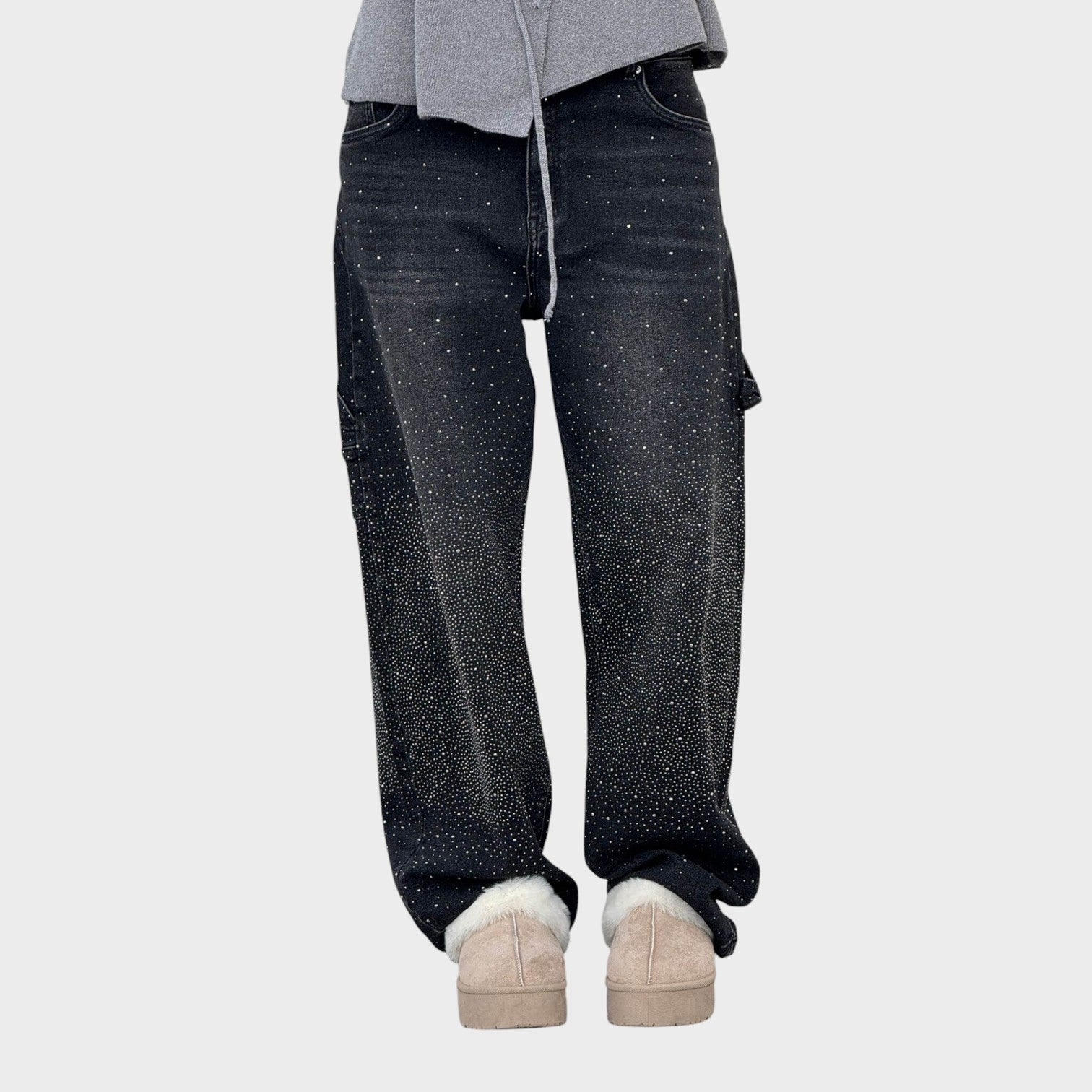 Valerie – Jeans Donna Balloon Fit con Dettagli Brillanti