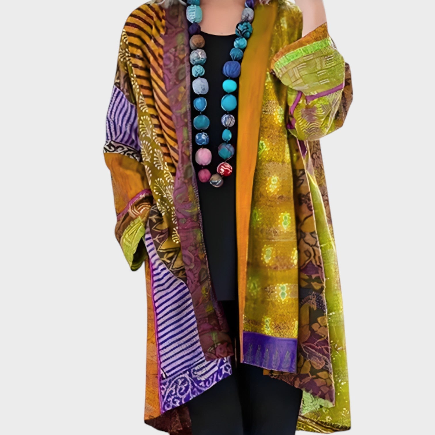 Kathleen – Cardigan Donna Colorato e Leggero in Stile Artistico