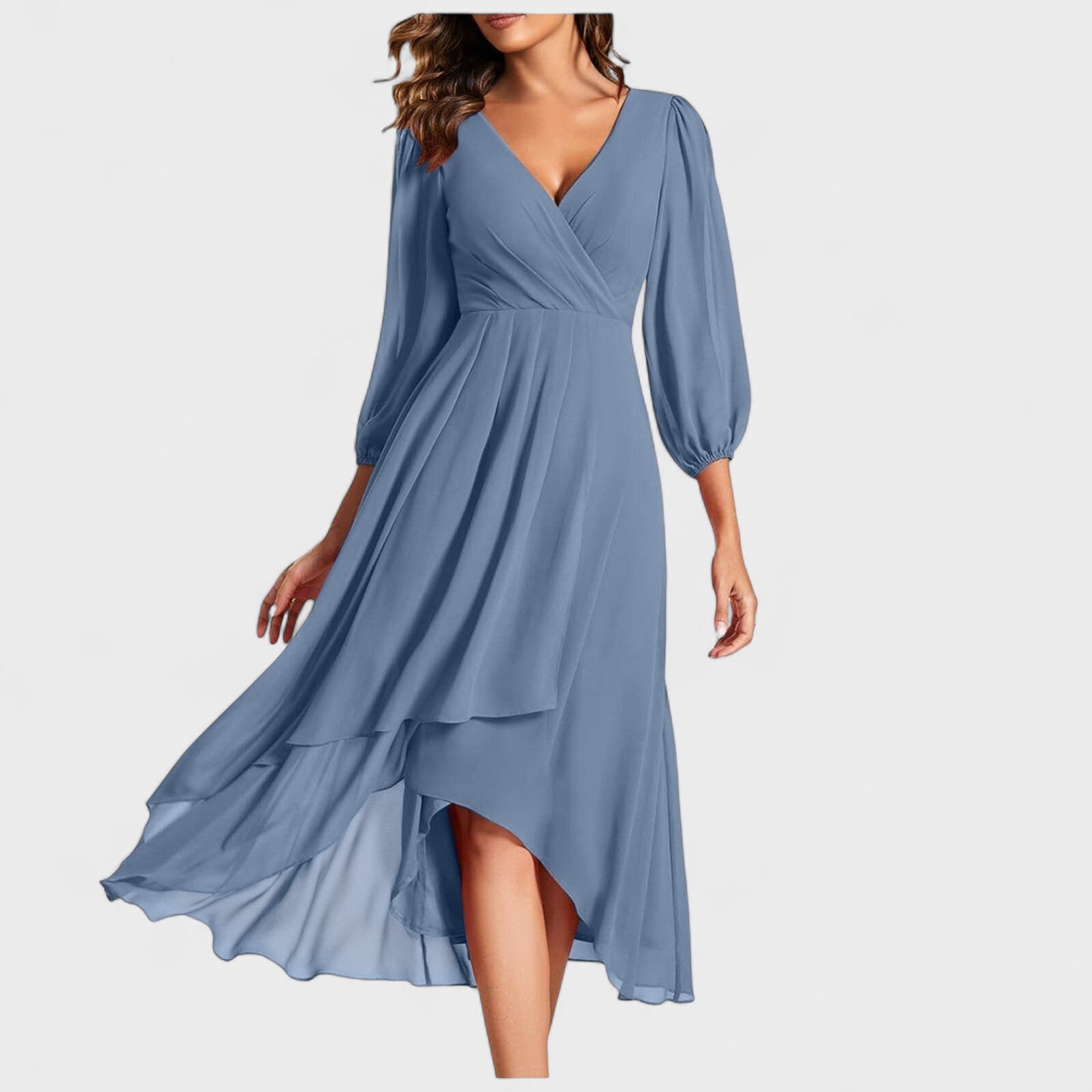 GiuliaFirenze  – Abito Elegante con Scollo a V e Gonna Asimmetrica