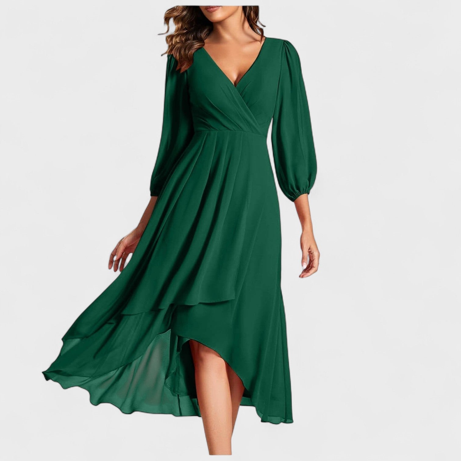 GiuliaFirenze  – Abito Elegante con Scollo a V e Gonna Asimmetrica