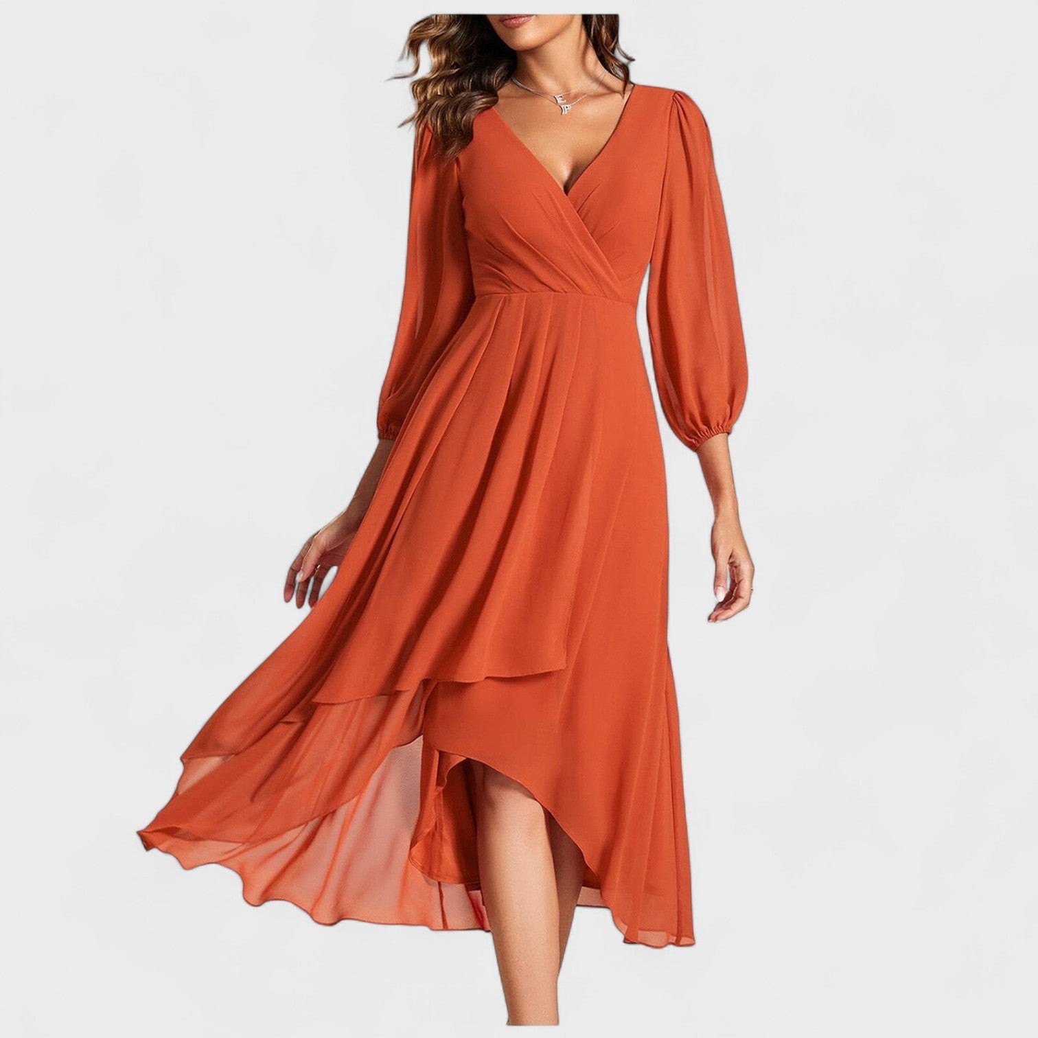 GiuliaFirenze  – Abito Elegante con Scollo a V e Gonna Asimmetrica