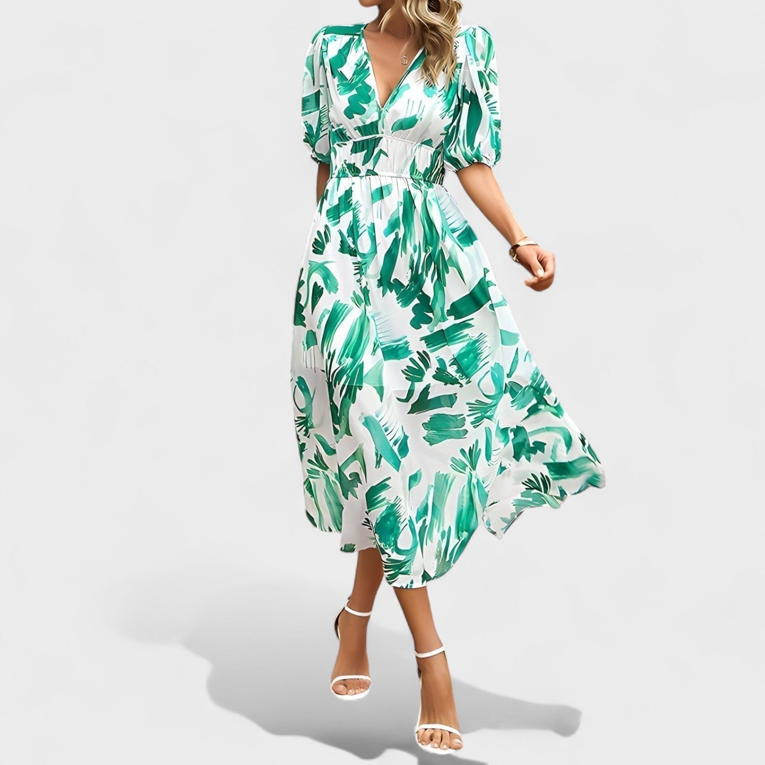 Clara – Elegante abito midi floreale