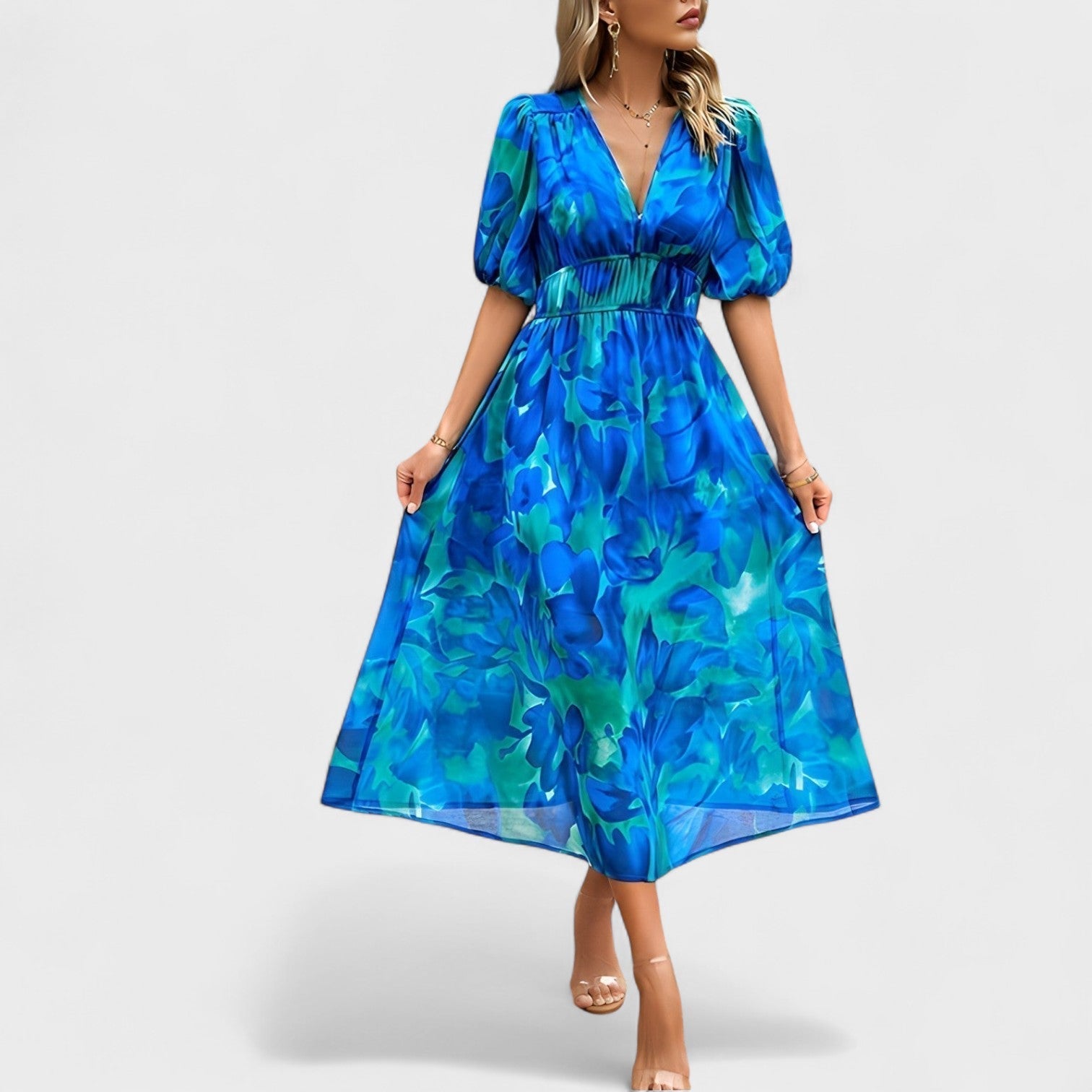 Clara – Elegante abito midi floreale