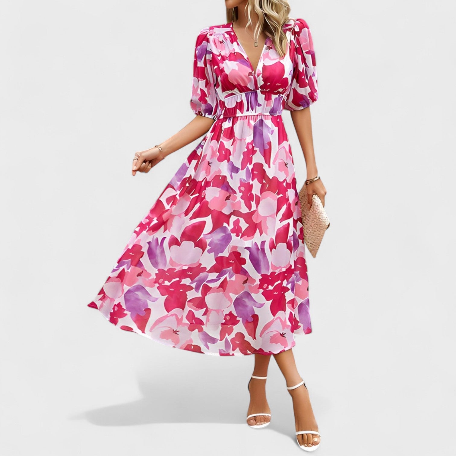 Clara – Elegante abito midi floreale