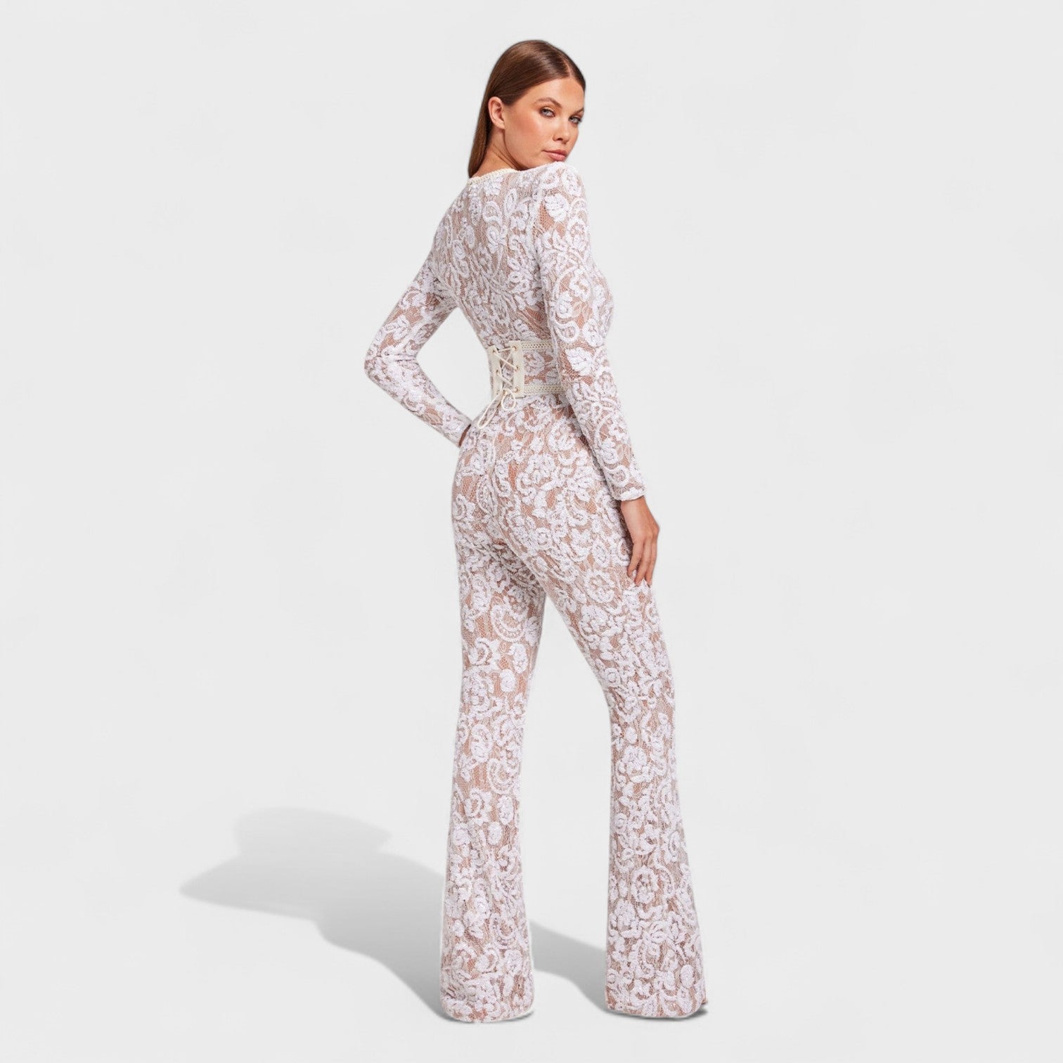 Amelia – Tuta Elegante in Pizzo con Corsetto