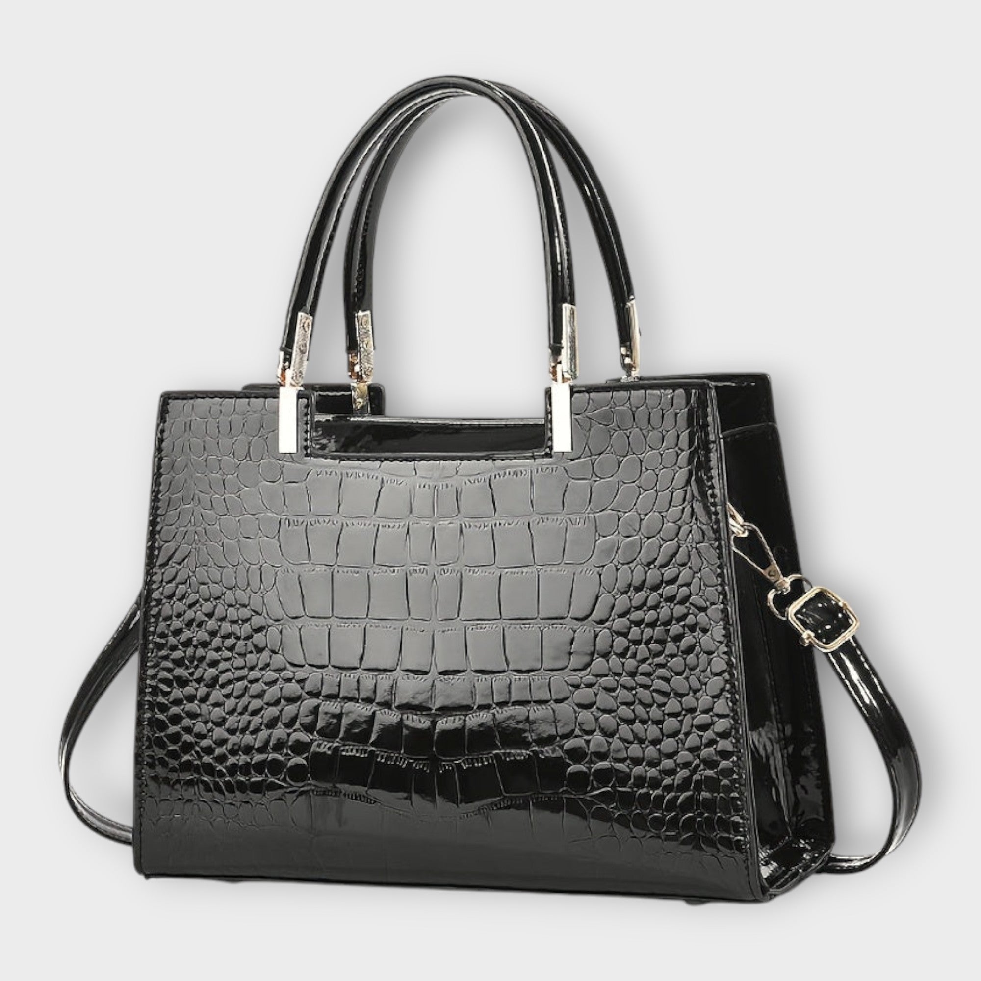 Giulia – Bolso de mano efecto cocodrilo brillante