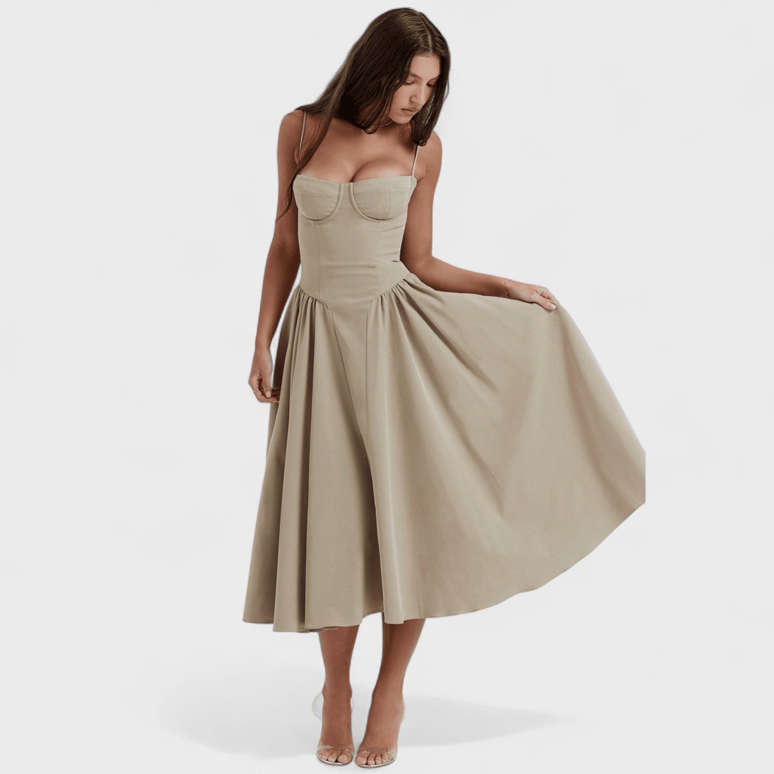 Valentina – Abito corsetto midi elegante con bustier strutturato