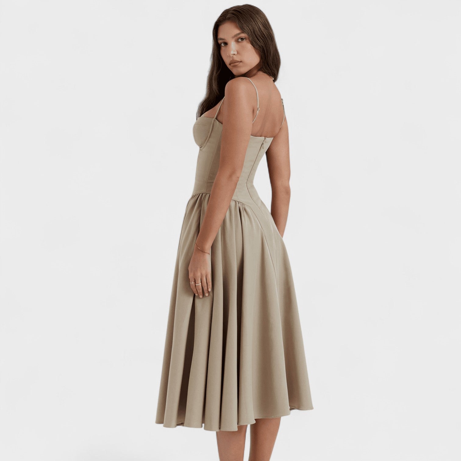 Valentina – Abito corsetto midi elegante con bustier strutturato
