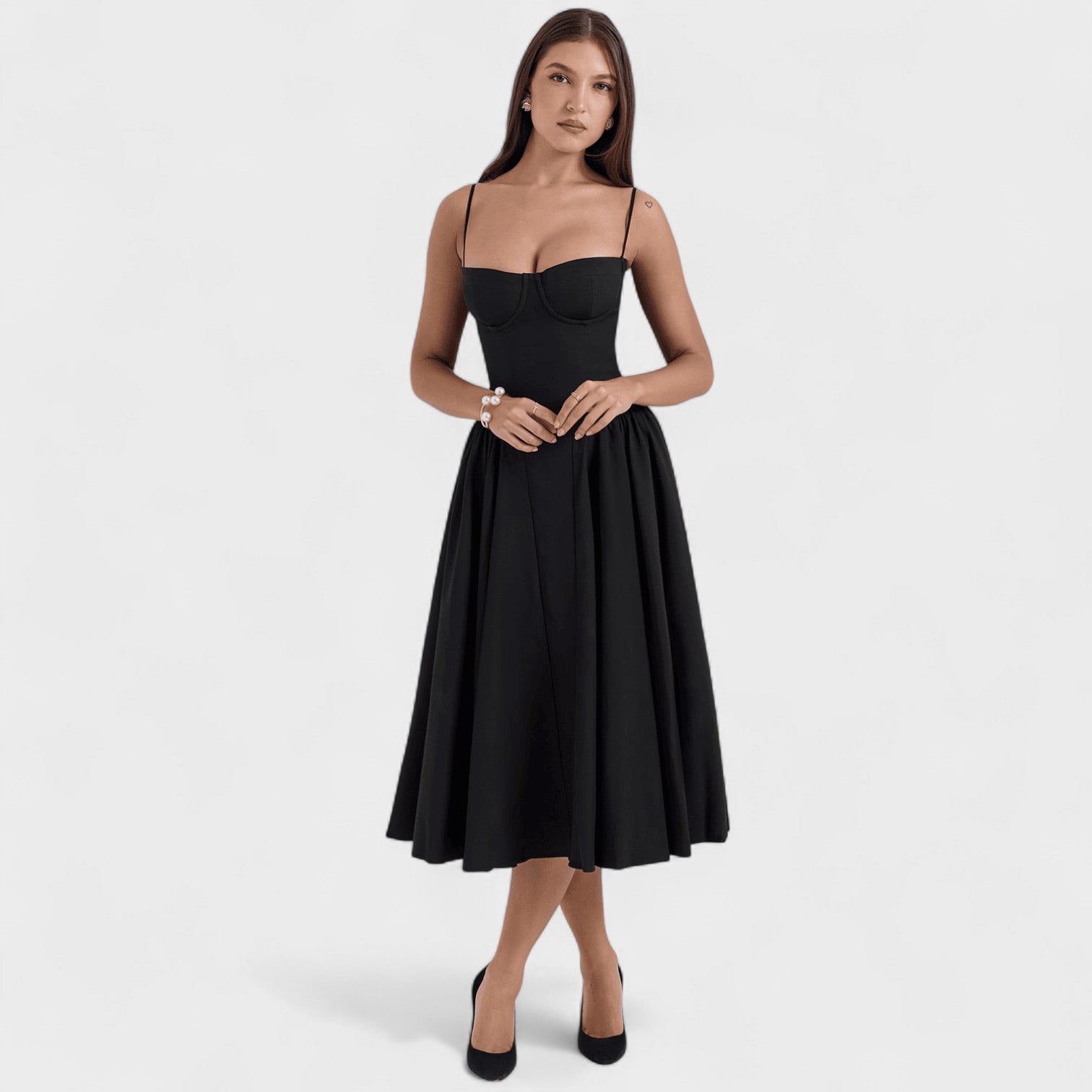 Valentina – Abito corsetto midi elegante con bustier strutturato