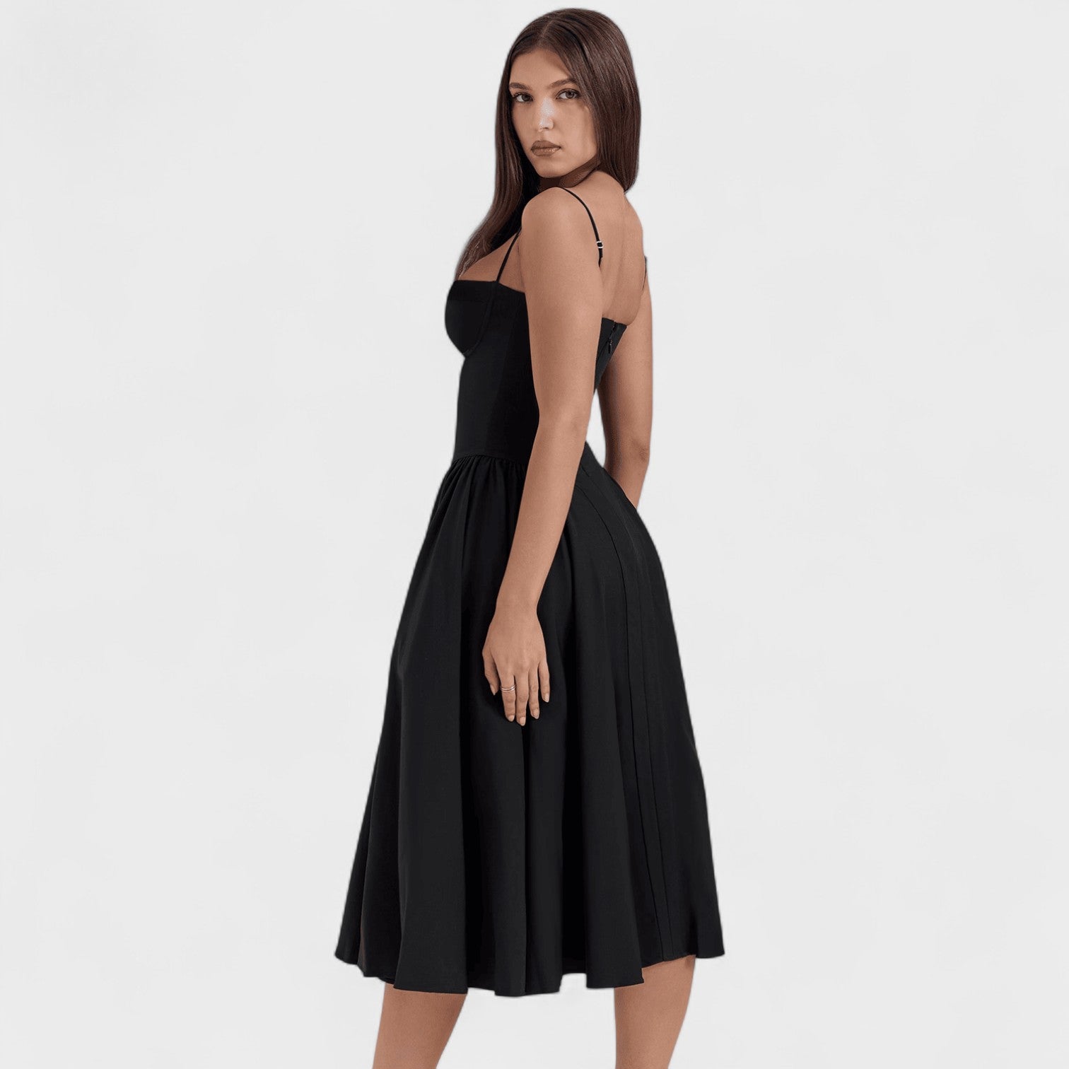Valentina – Abito corsetto midi elegante con bustier strutturato
