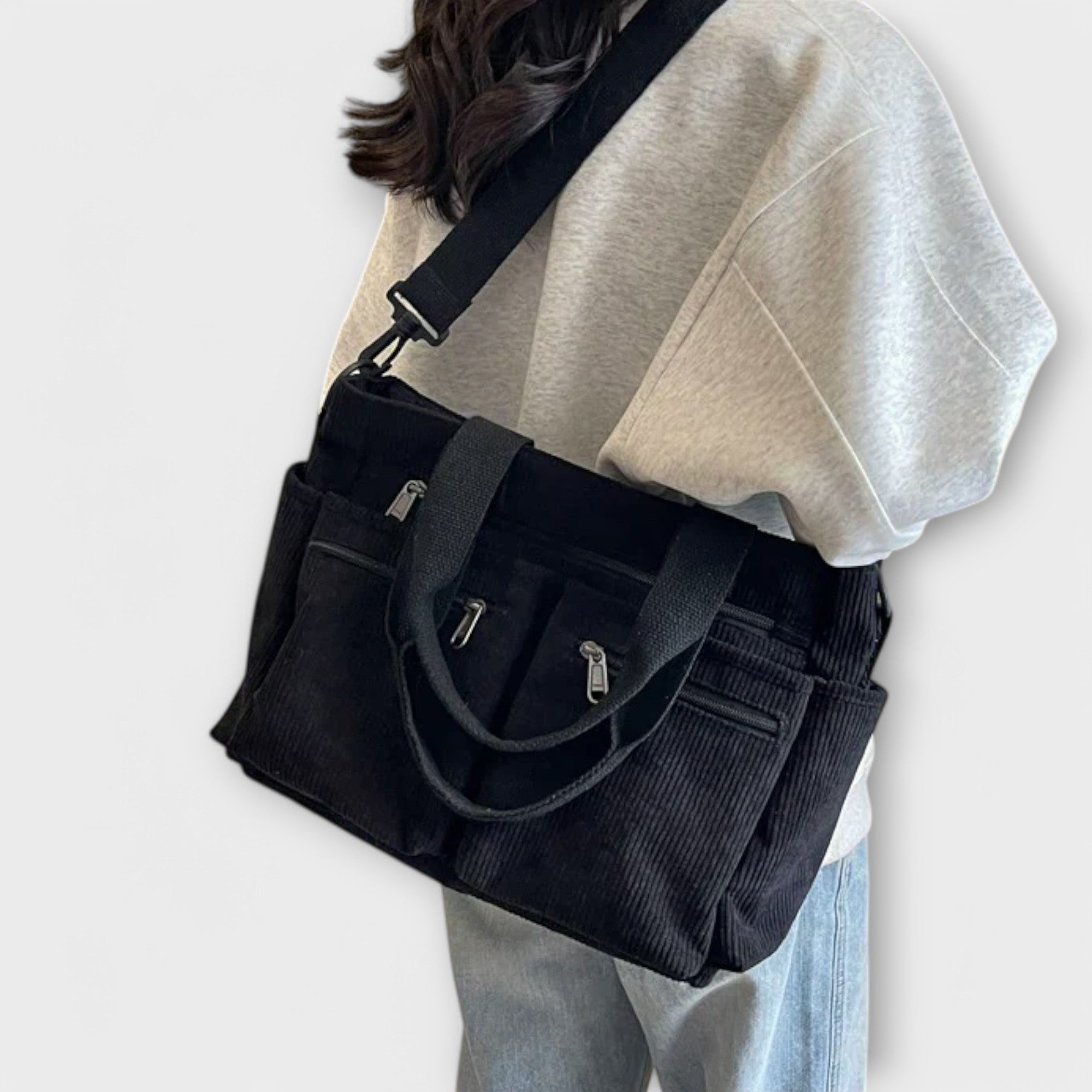 Giulia – Borsa Tote in Velluto a Coste Impermeabile da Donna