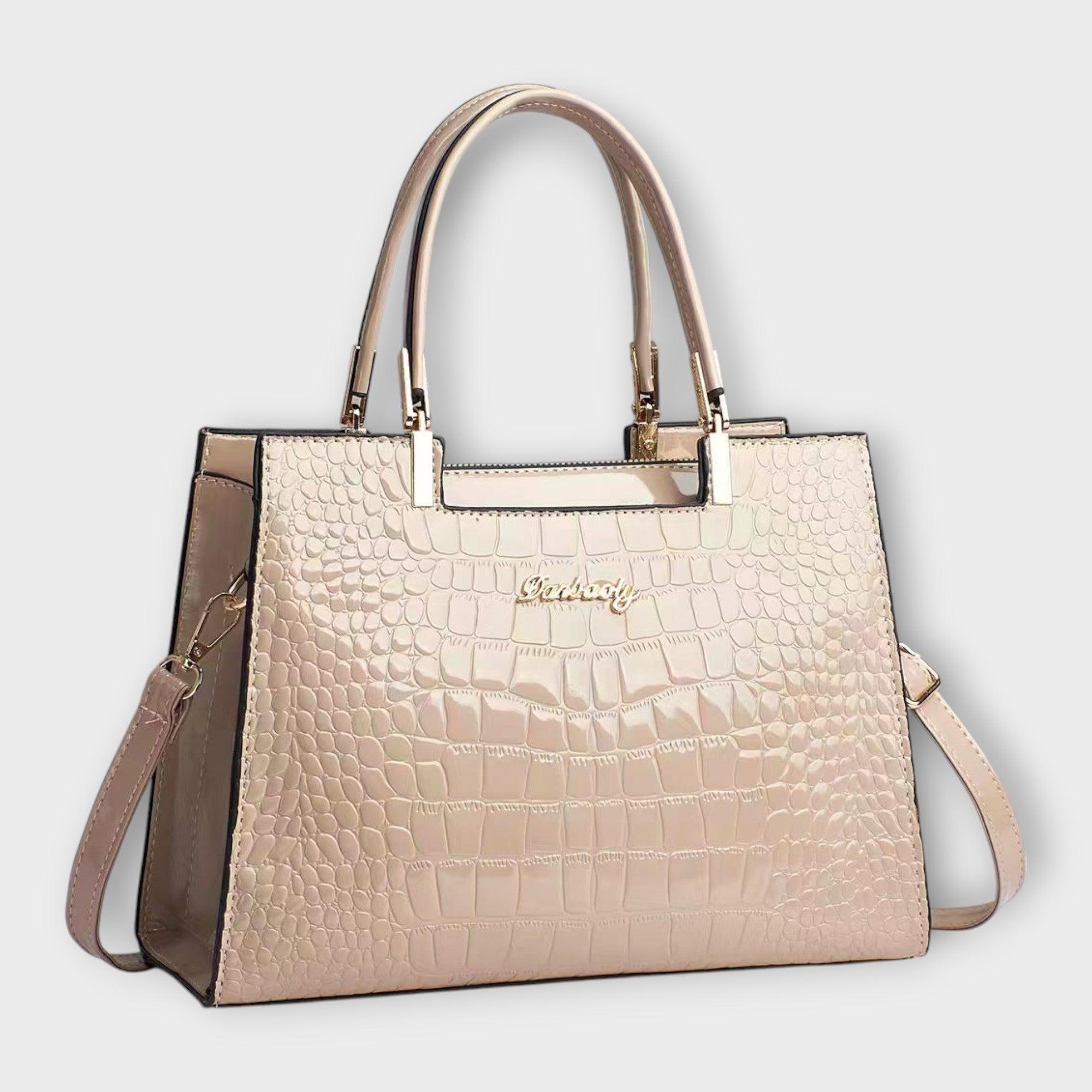 Giulia – Bolso de mano efecto cocodrilo brillante