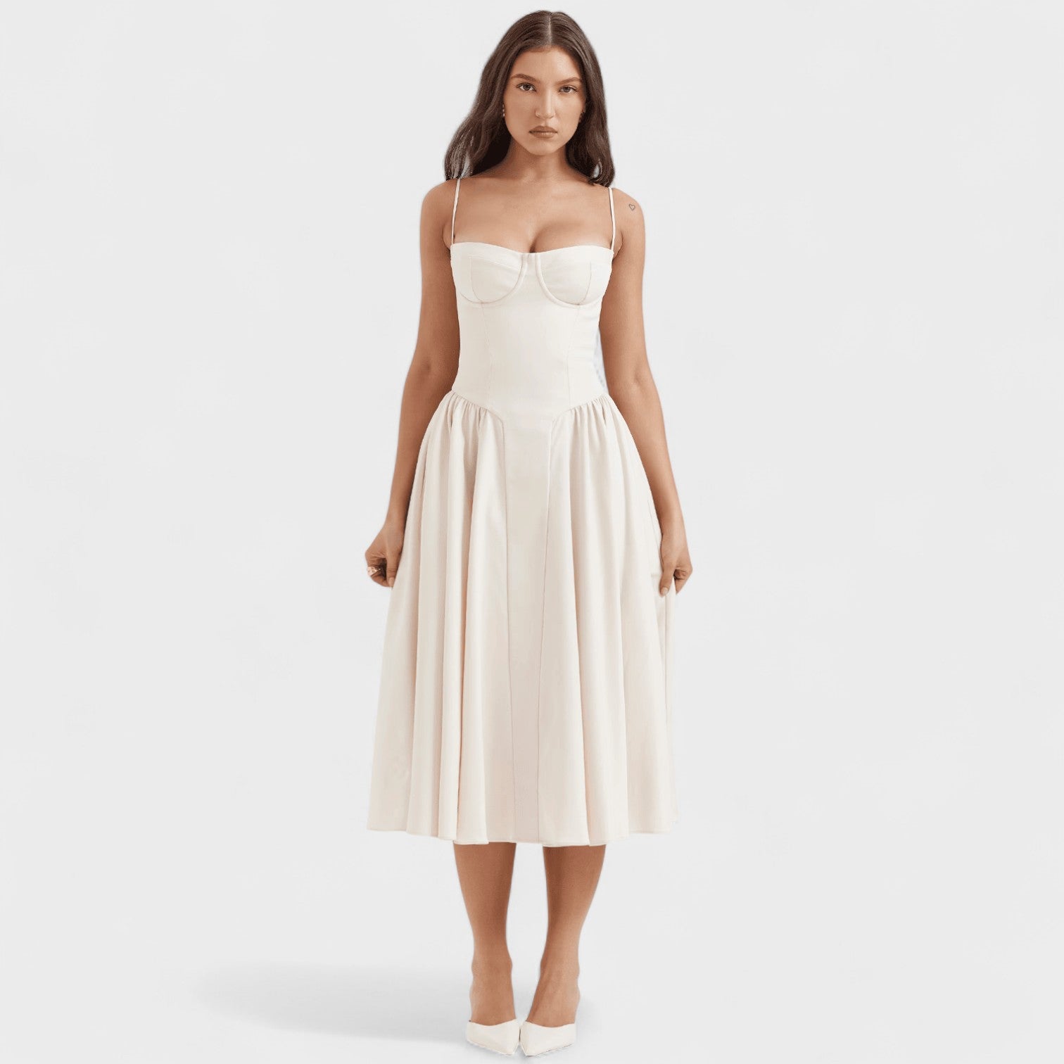 Valentina – Abito corsetto midi elegante con bustier strutturato