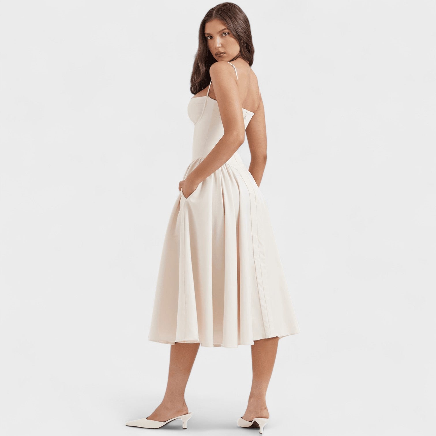 Valentina – Abito corsetto midi elegante con bustier strutturato