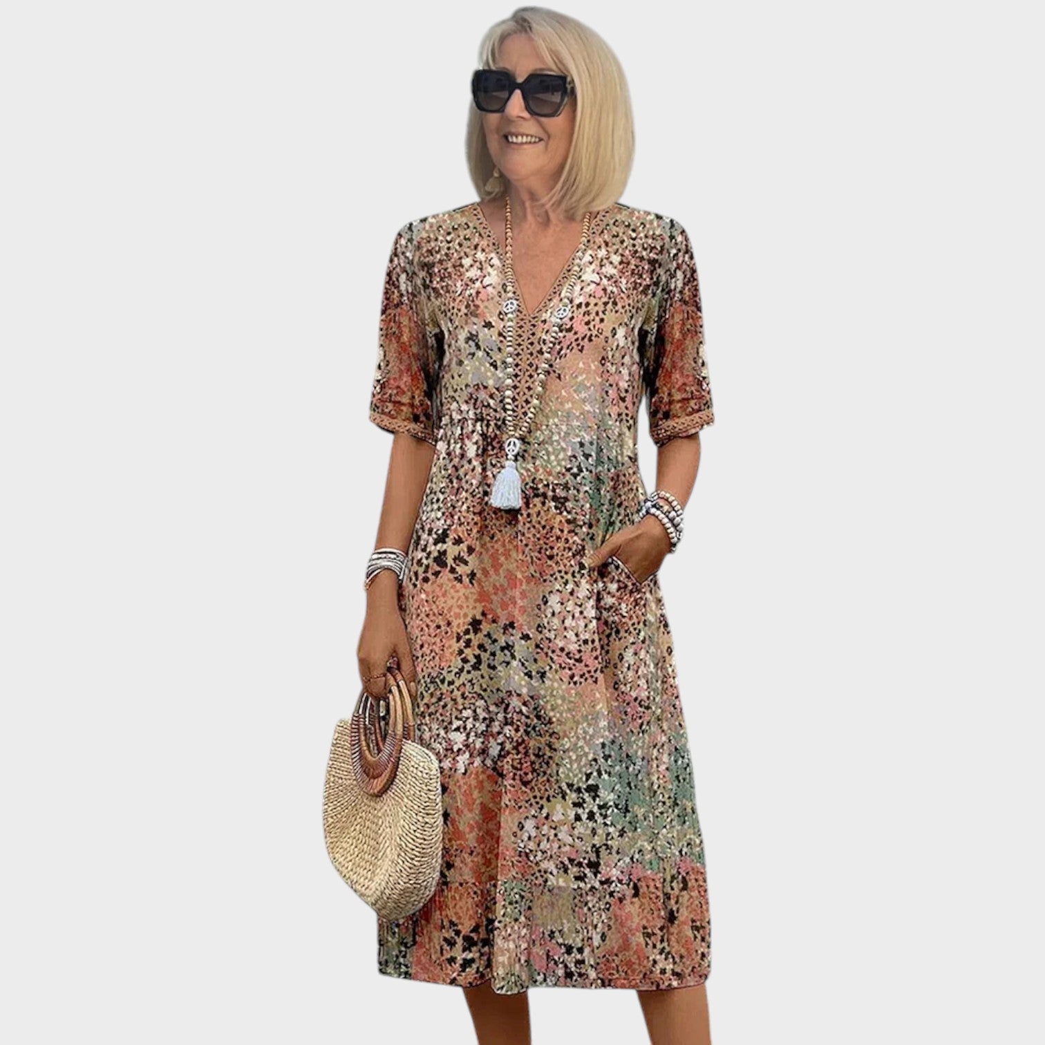 Harper – Vestito Lungo Floreale Vibrante ed Elegante