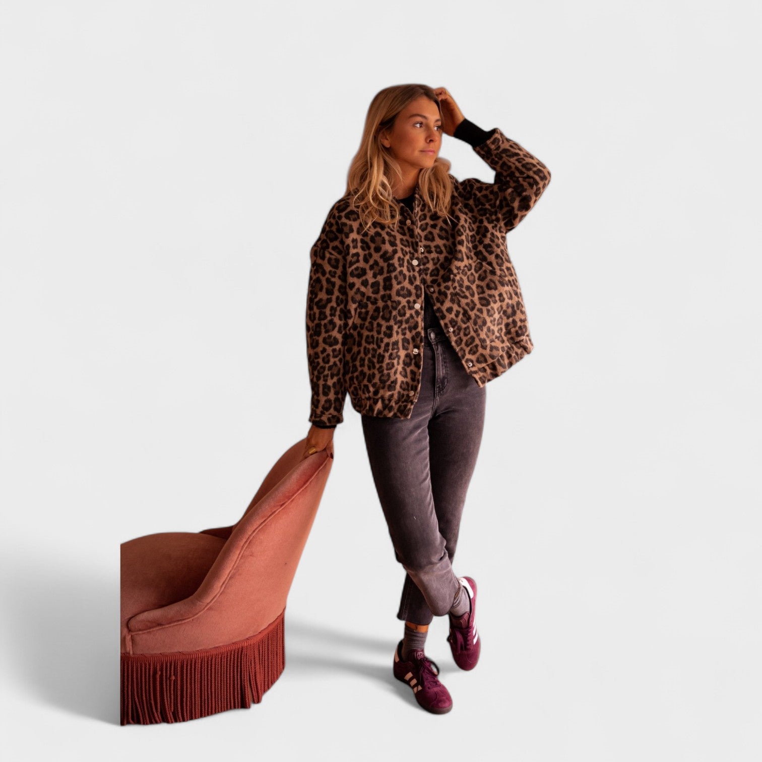 Luna – Giacca di Tendenza Donna con Stampa Leopardata | Look Comodo e Versatile