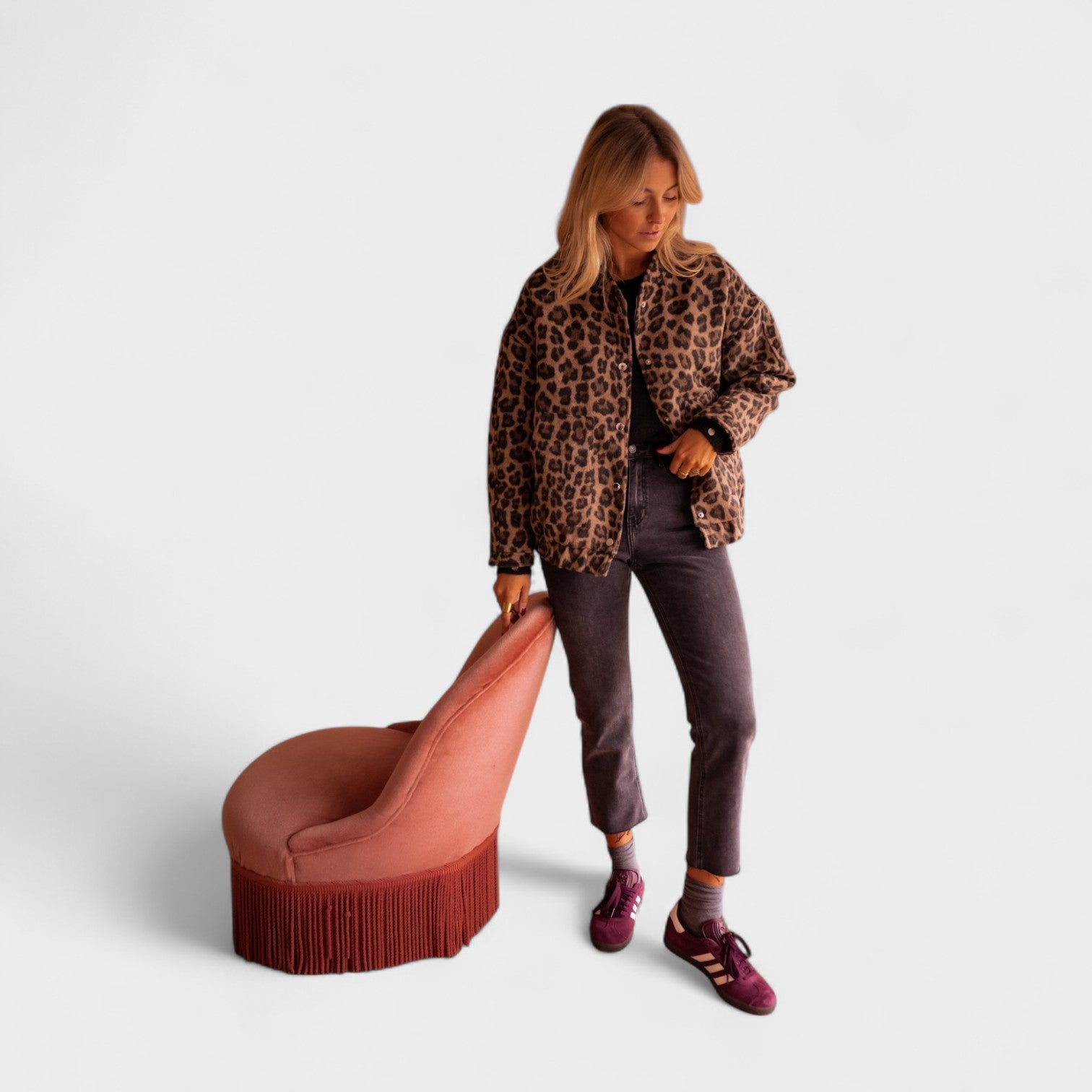 Luna – Giacca di Tendenza Donna con Stampa Leopardata | Look Comodo e Versatile
