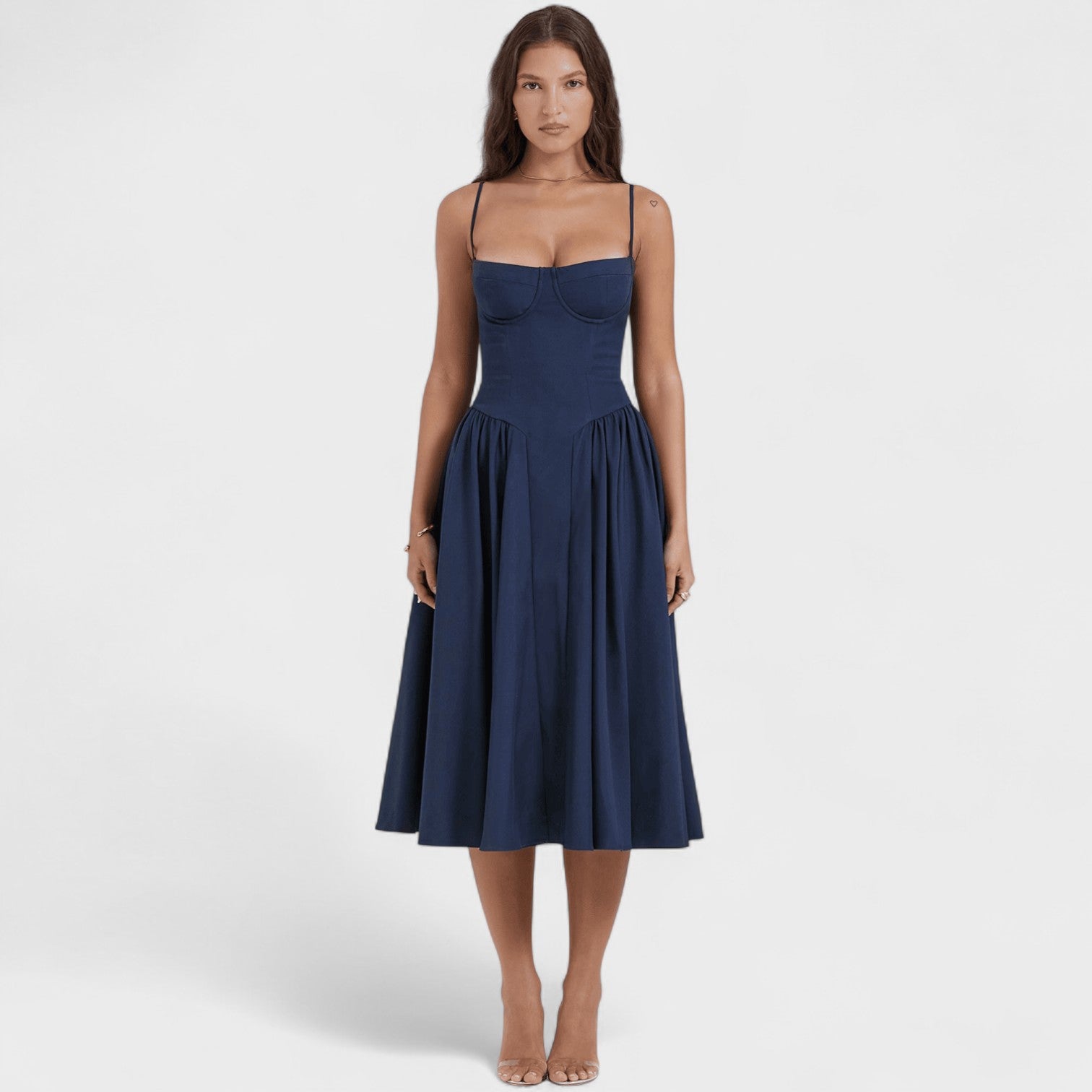Valentina – Abito corsetto midi elegante con bustier strutturato