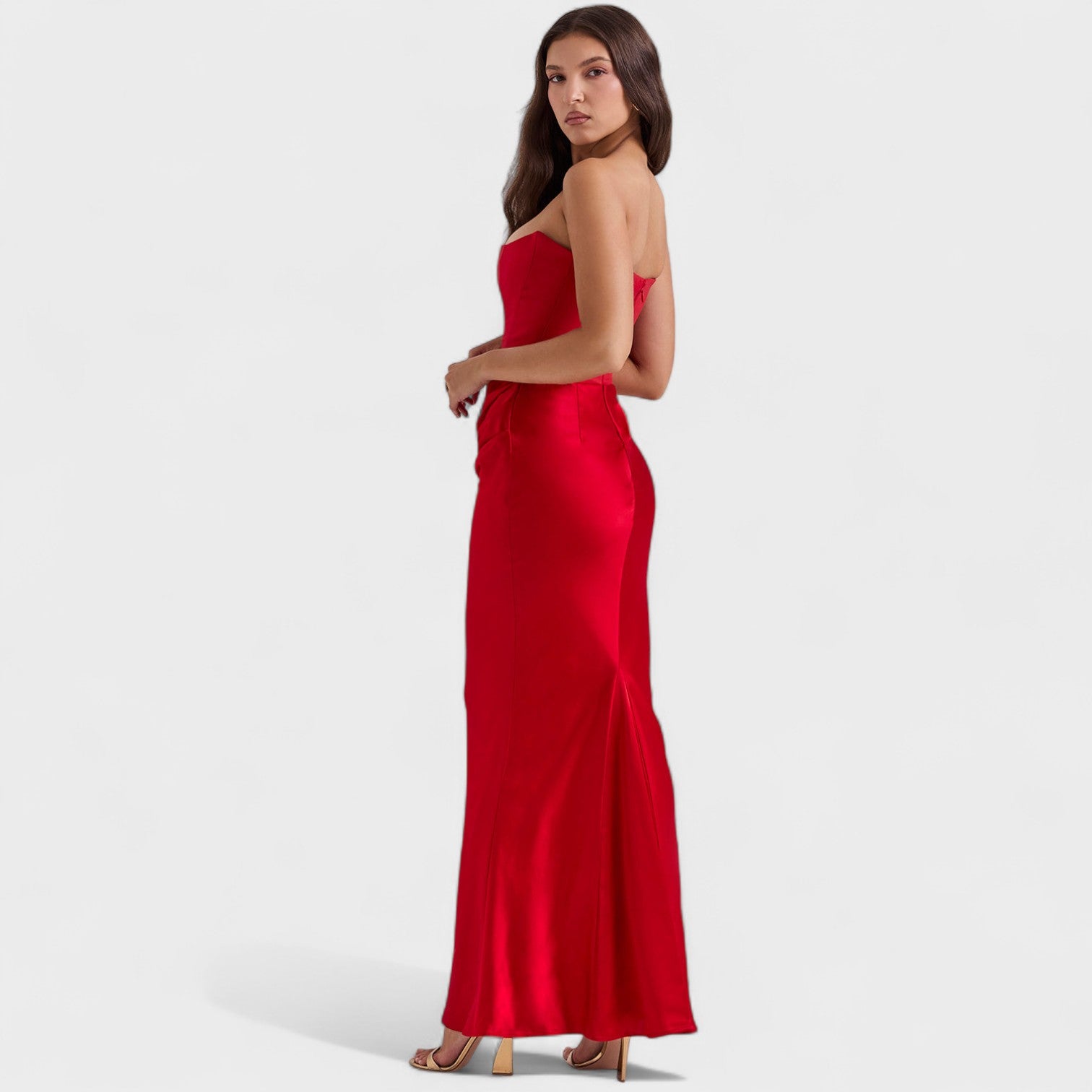 Lina – Abito Maxi Elegante da Donna con Dettagli Corsetto