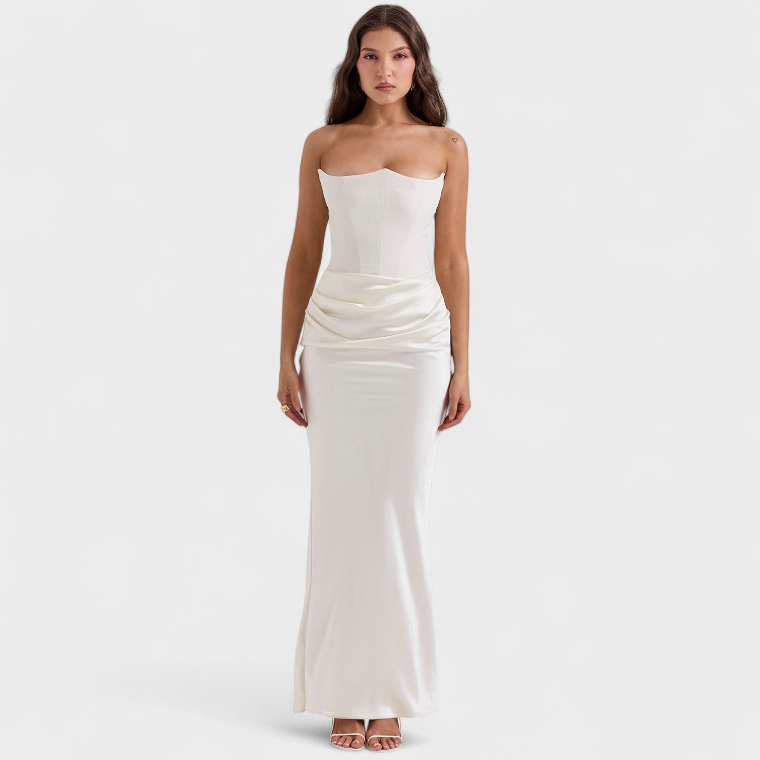 Lina – Abito Maxi Elegante da Donna con Dettagli Corsetto