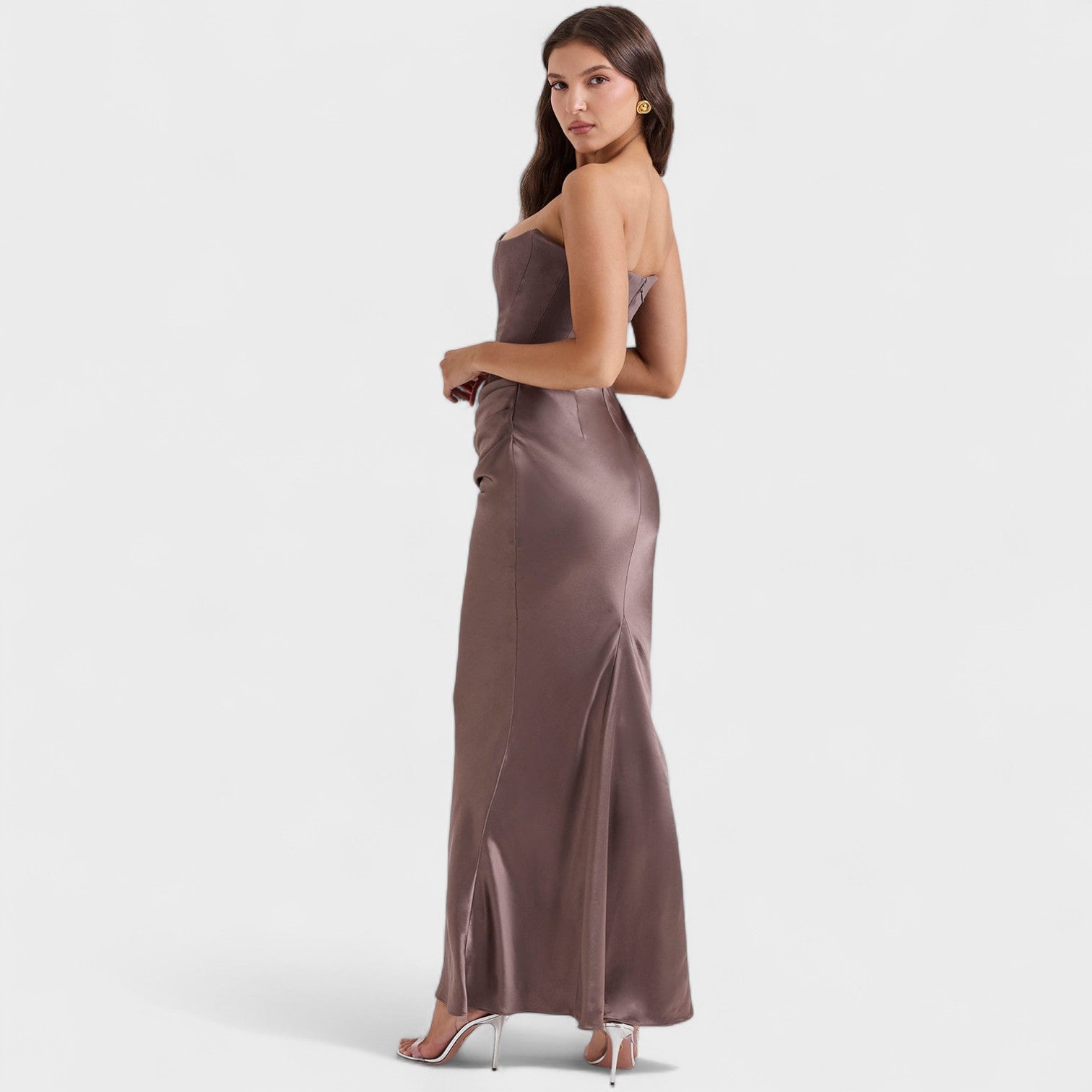 Lina – Abito Maxi Elegante da Donna con Dettagli Corsetto