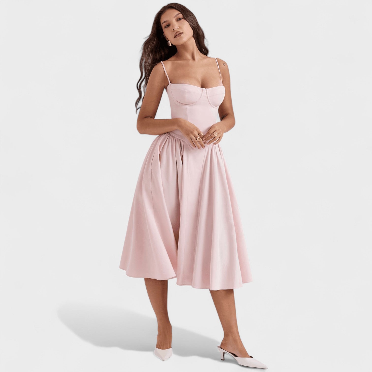 Valentina – Abito corsetto midi elegante con bustier strutturato