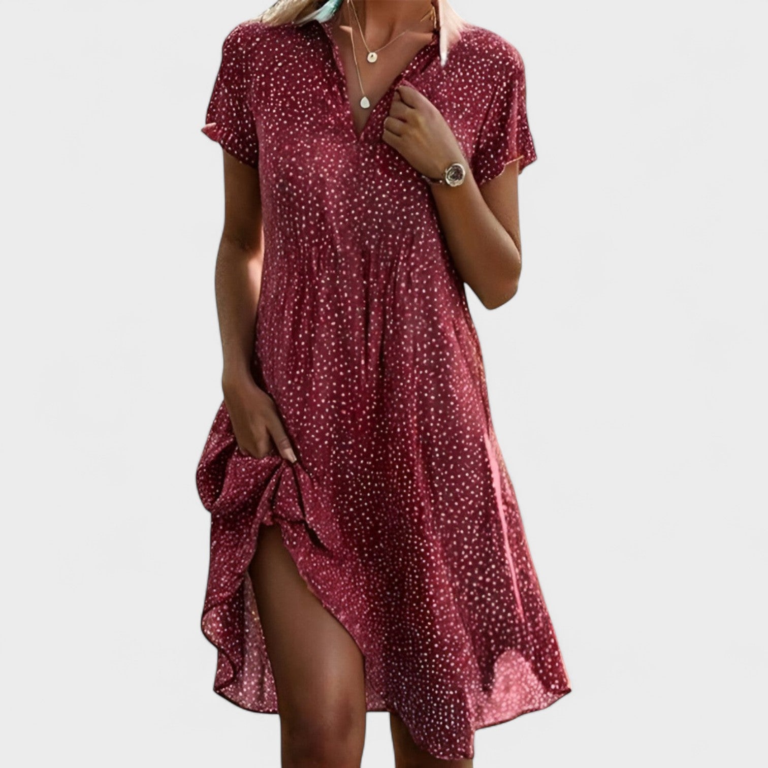Elia – Abito camicia midi elegante a pois